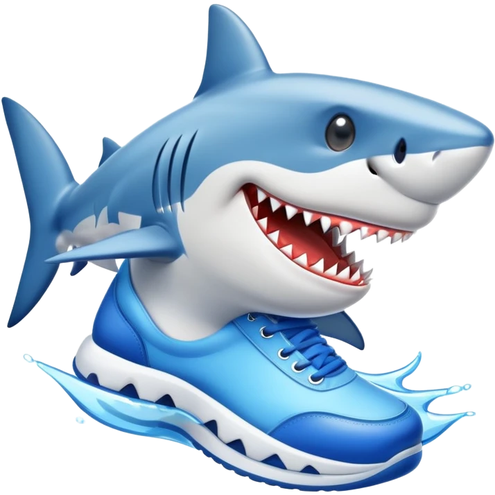 Shark with blue shoes emoji