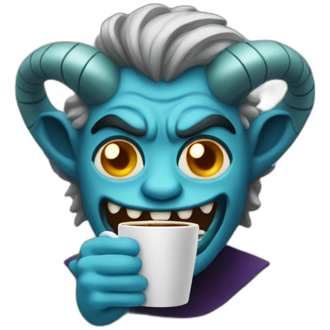 demon drinking coffee emoji
