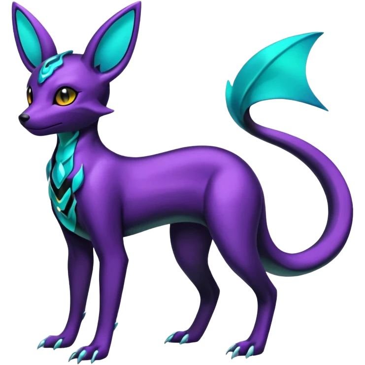 Shiny Aural Umbreon-Amaura-Salandit-Fakémon-fusion (full body) emoji