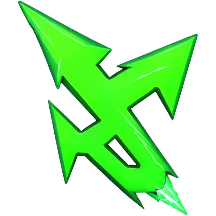 green neon bolt emoji