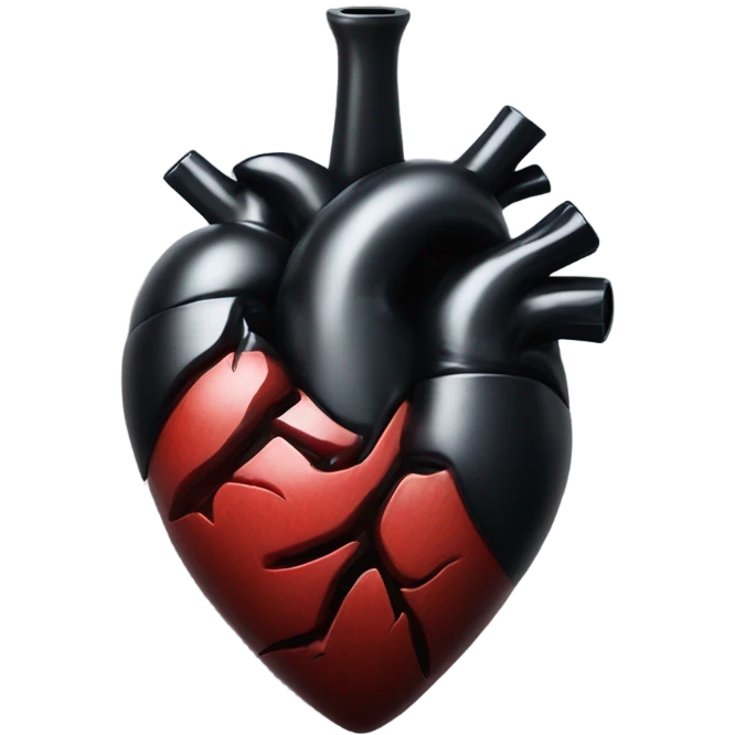 anatomical heart black  with a knife emoji