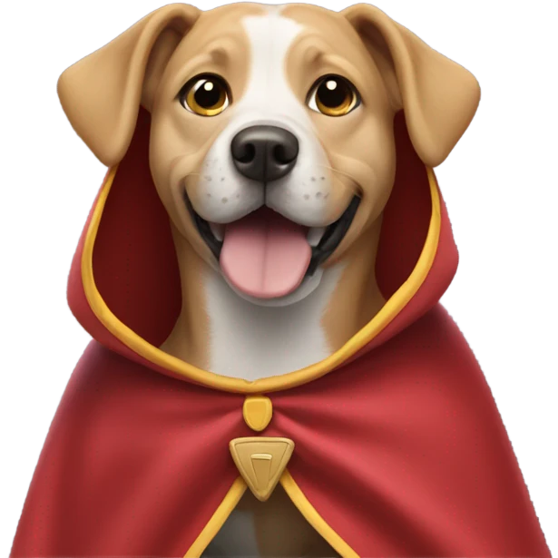 Dog wearing cape emoji