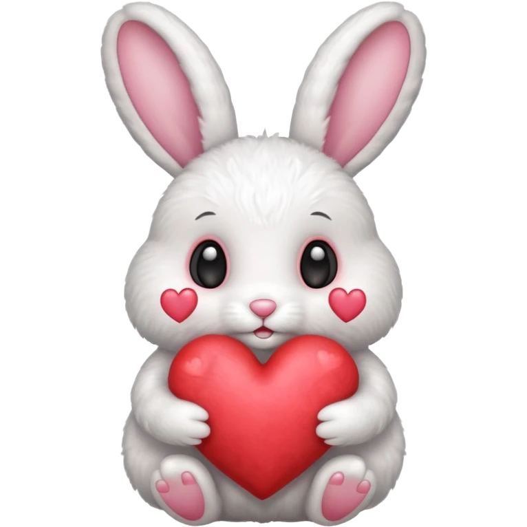 Bunny with hearts  emoji