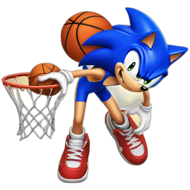Sonic qui joue au basketball emoji
