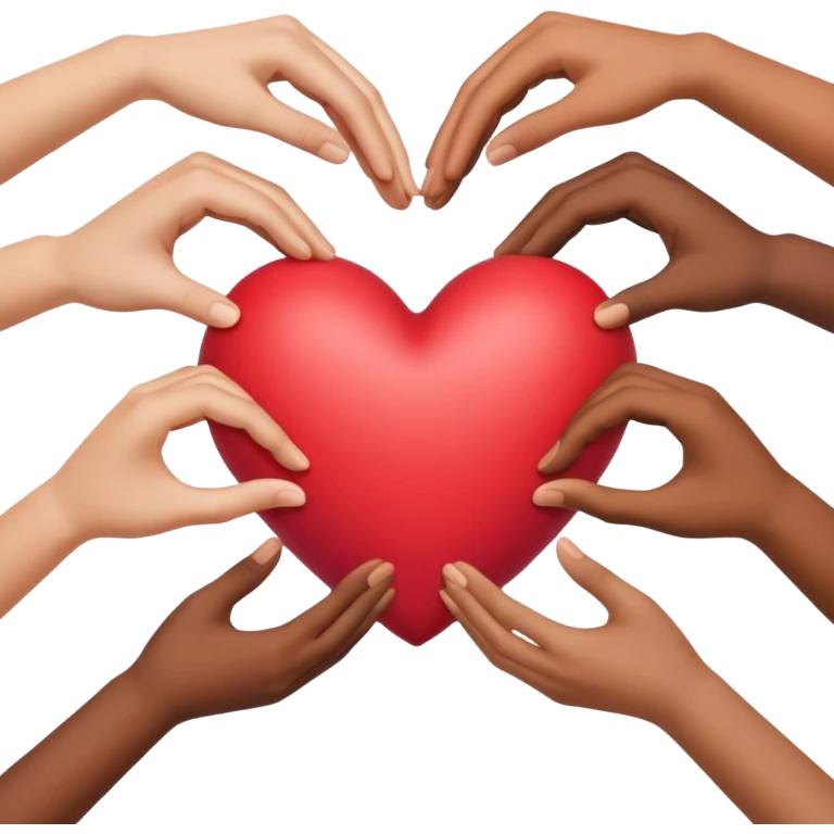 Manos de corazon de colores emoji