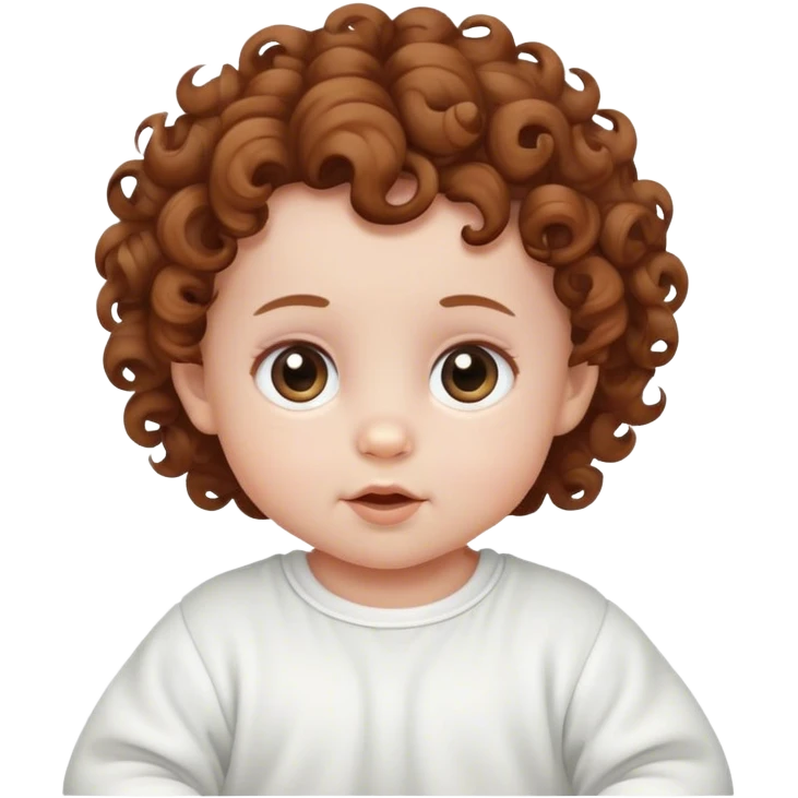 Wite Baby with curly brown hair  emoji
