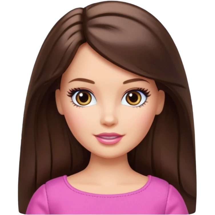 Beautiful Barbie brunette hair fair skin emoji