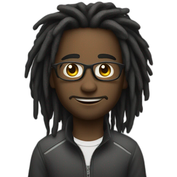 Garçon noir avec dreadlocks qui fais du sprint emoji