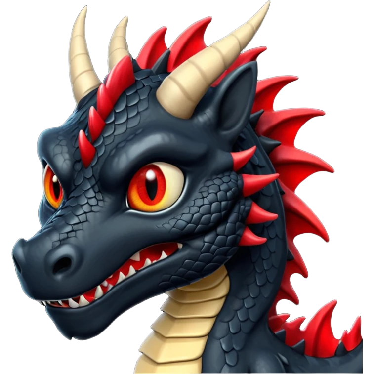 Un dragón negro furia emoji
