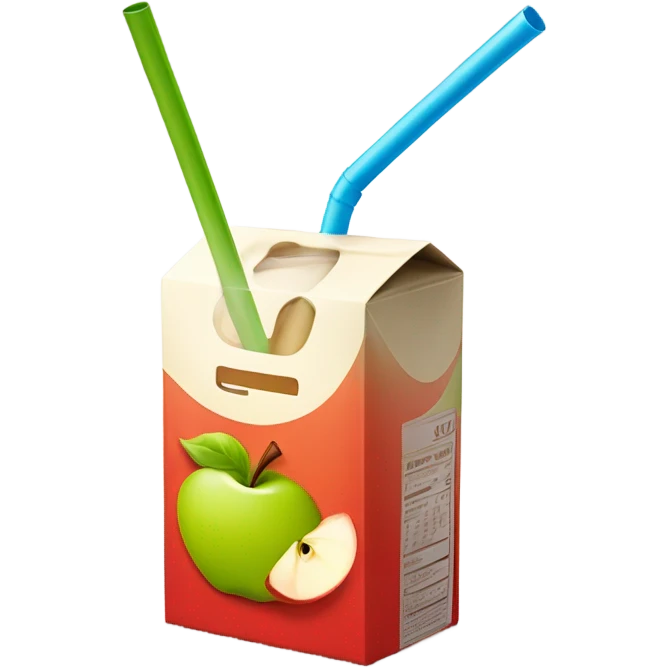 apple juice carton with a straw emoji