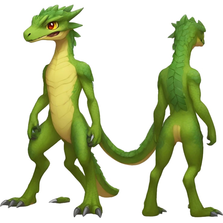 Anthro Sona Fakemon Reptilian Draco-Raptor Full Body emoji