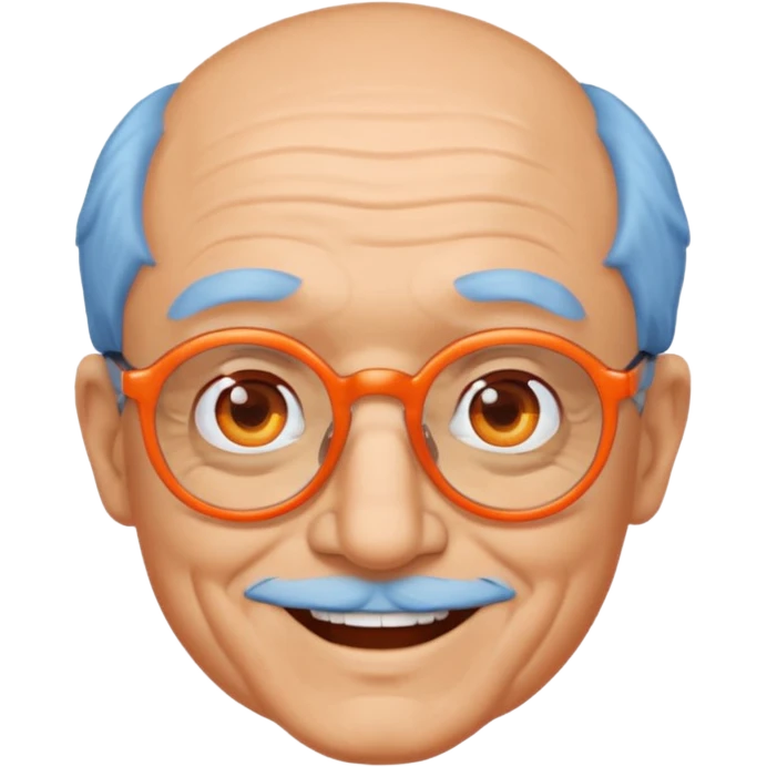 blue skinned orange glassed grandpa emoji