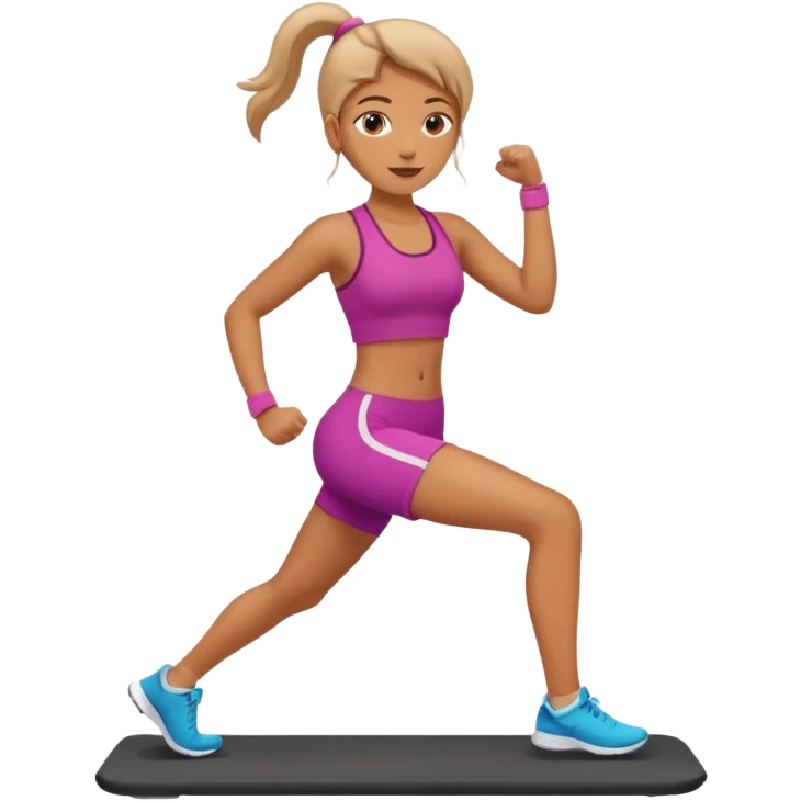 una chica haziendo ejercicio emoji