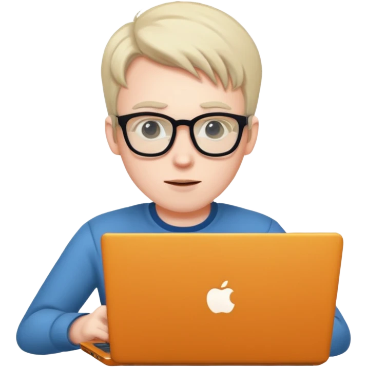 nerdy guy at a laptop emoji