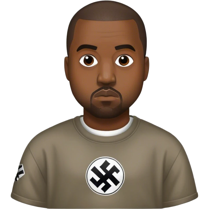 Kanye west with the nazi t shirt  emoji