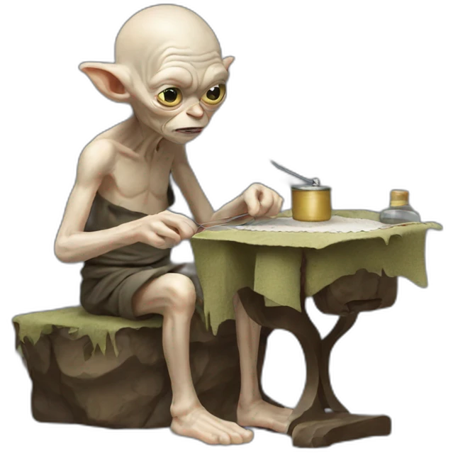 Gollum sewing  emoji