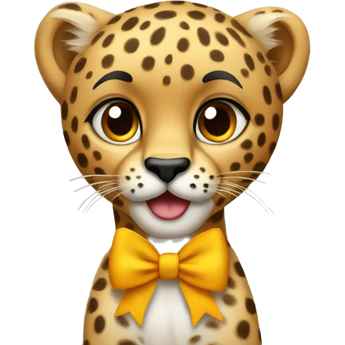 cheetah with bow emoji