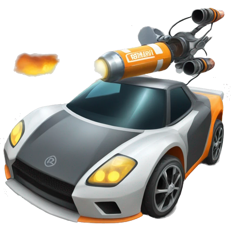 un pingouin qui conduit une voiture de rocket league emoji