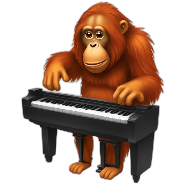 orang outan joue du piano emoji