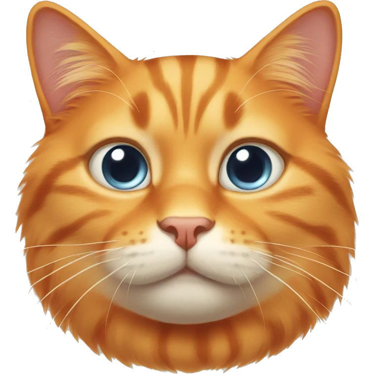 Orange cat with a round cute face emoji