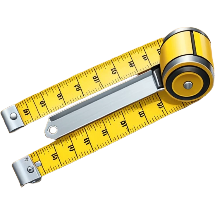 Yellow tape measure unrolled on table emoji