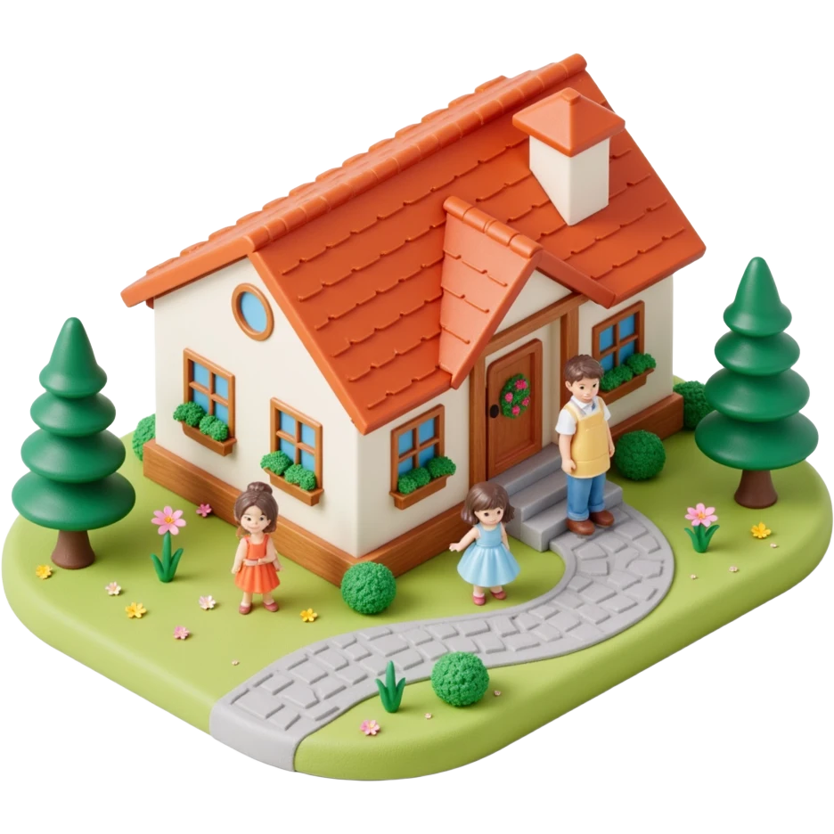 house with a family and pet emoji