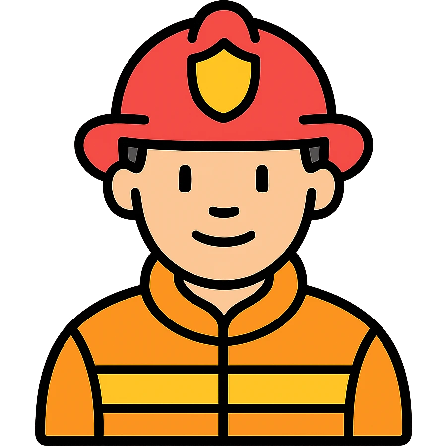 Firefighter hero with helmet emoji