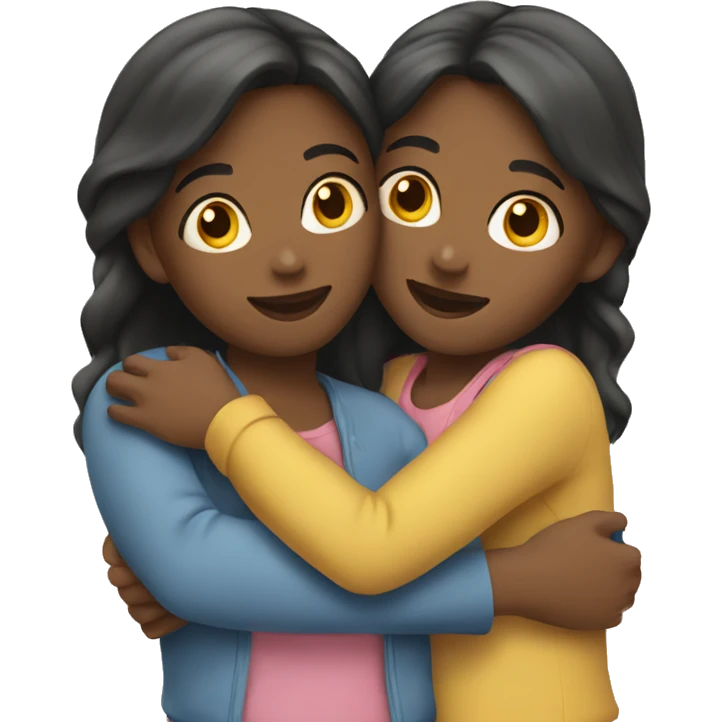 Two girls hugging  emoji