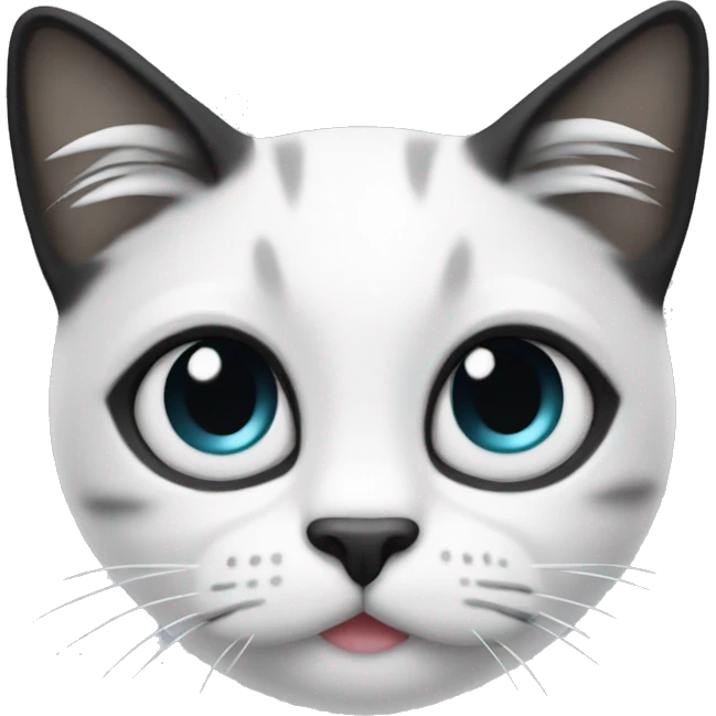 gato blanco con negro emoji