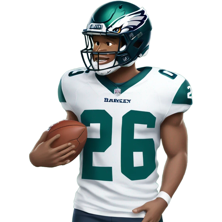 Saquon Barkley in Green Eagles jersey with number 26 green eagles helmet  emoji