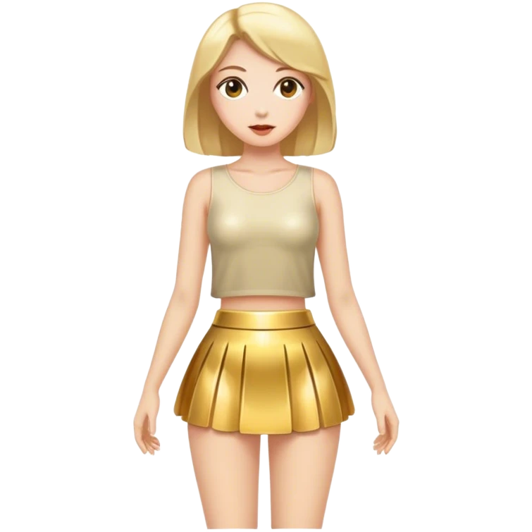 miu miu gold skirt mini realistic emoji