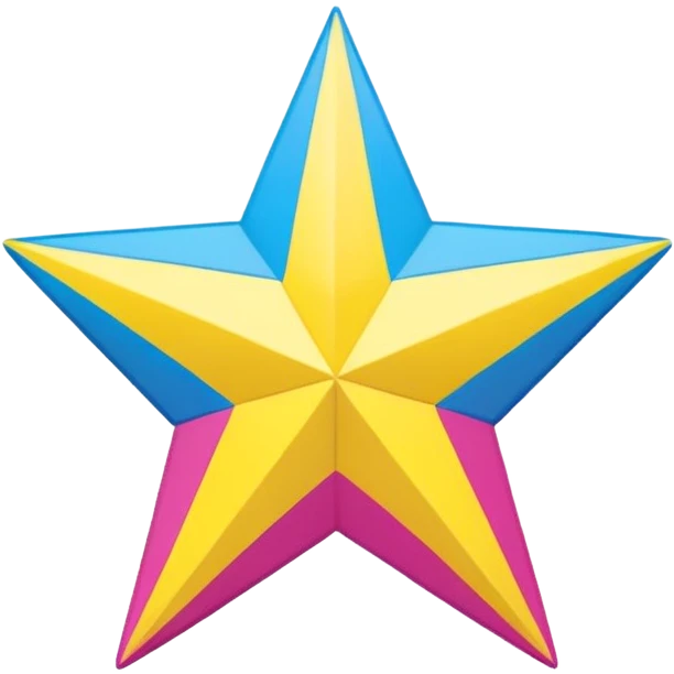 star with pansexual pride flag colors emoji
