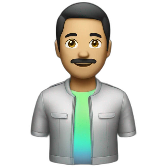 Hologram fan emoji