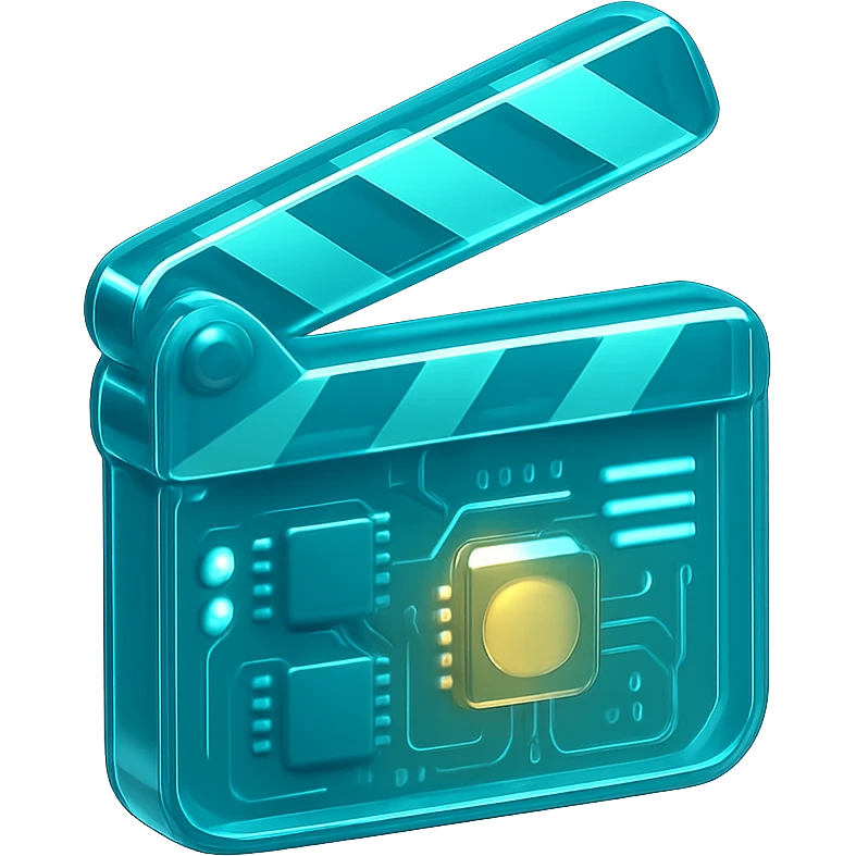 movie set with glossy, futuristic equipment and lights emoji