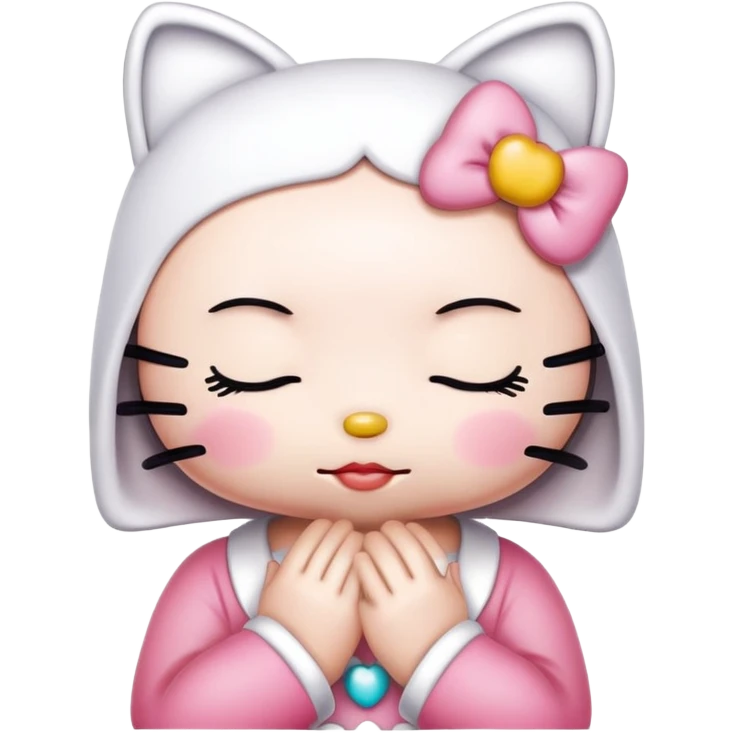 Hello kitty yeux fermer emoji