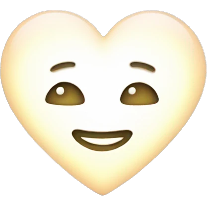 White glowing heart emoji