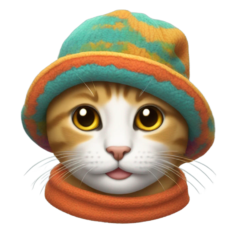 Gato con gorrito emoji