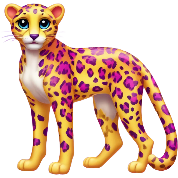 Lisa frank rainbow cheetah print emoji