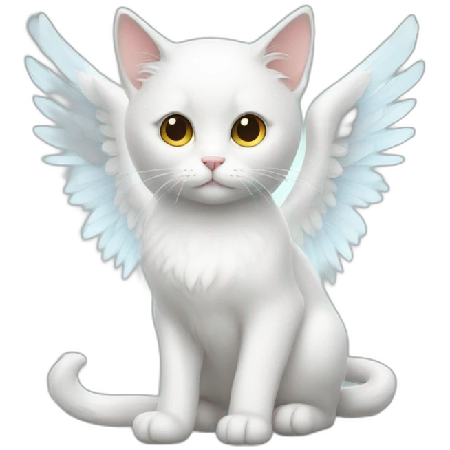 white cat angel emoji