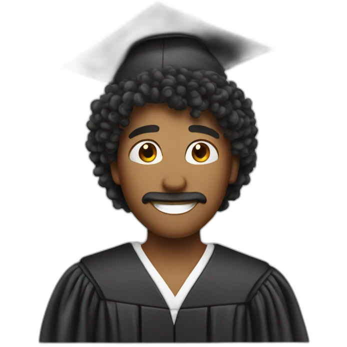 Proud graduate Male long crazy Hair emoji emoji
