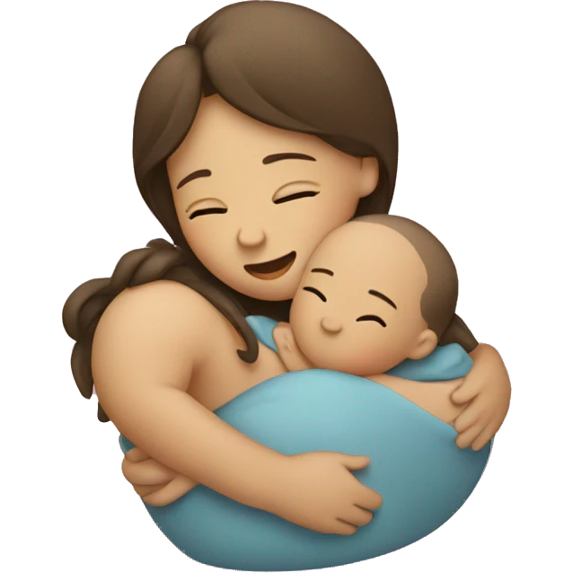 a baby hugging its mother emoji