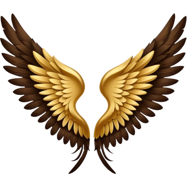 Dark brown and gold Victoria secret wings emoji