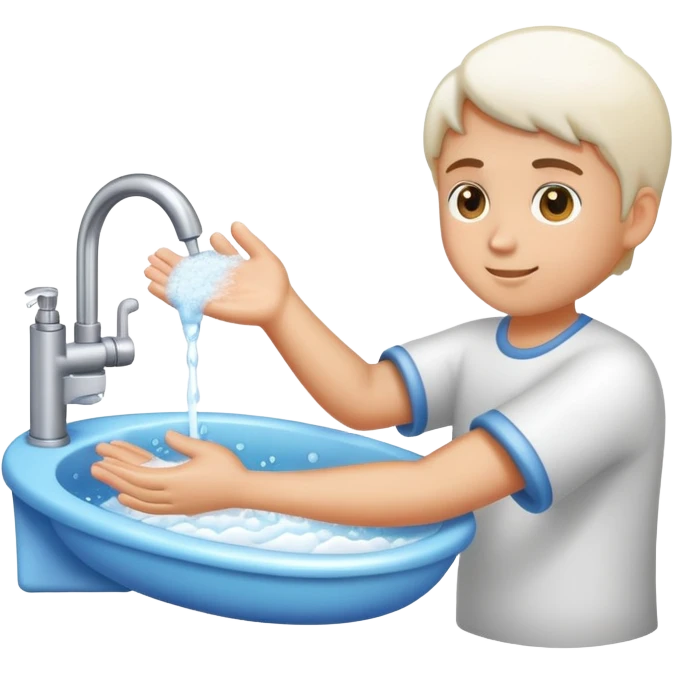 Washing hands soapy bubbles emoji