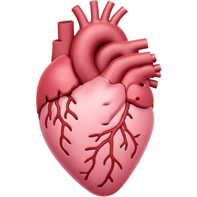 anatomic heart, light pink, variation 4 emoji