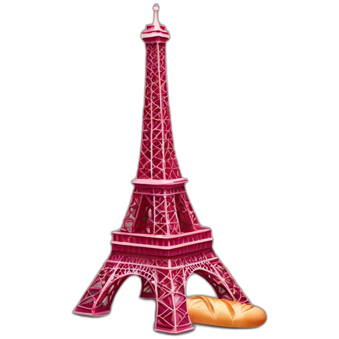 tour Eiffel vin rouge baguette Paris emoji