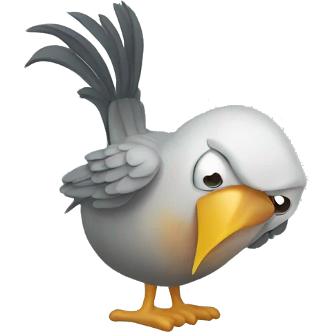 Vomiting bird emoji