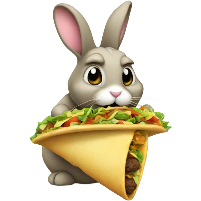 bunny eating a taco  emoji