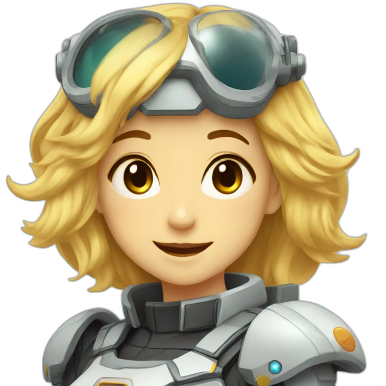 Anime space girl emoticon shows class and smiles emoji