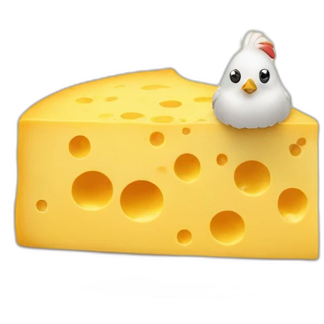 Cheese on top of a chicken emoji