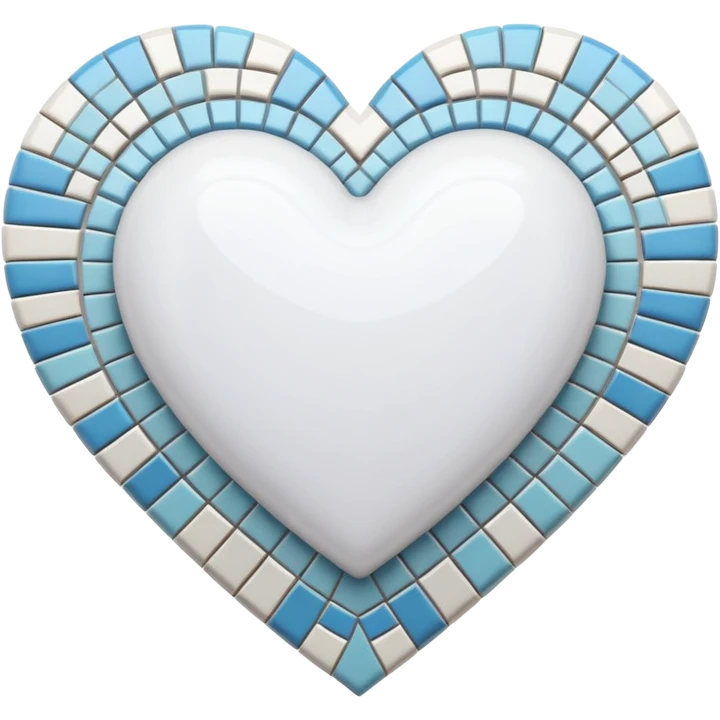 white heart with a mosaic pattern emoji